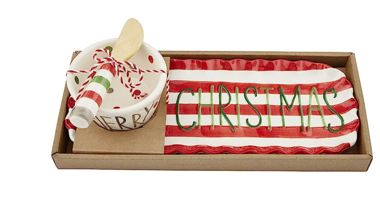 Christmas Red Stripe Platter