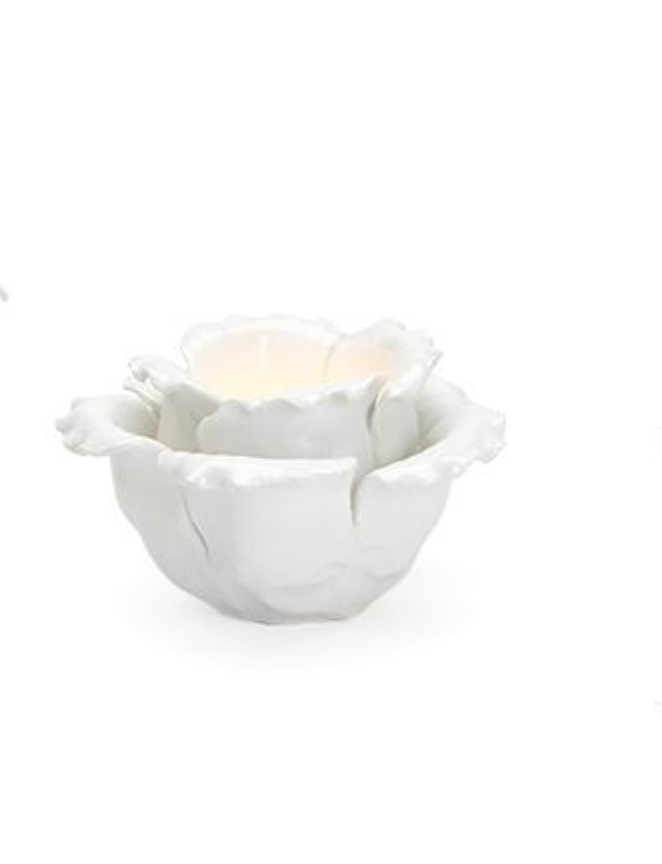 White Succulent Tealight Candle Holder