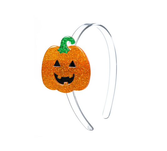 Lilies and Roses - Acrylic Headband with Glitter Pumpkin
