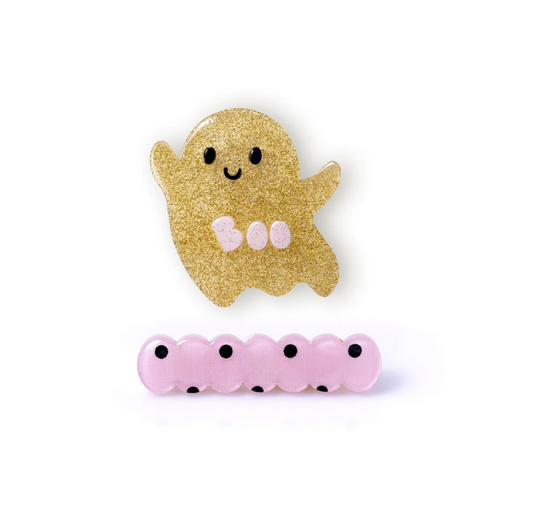 Lilies and Roses - Gold Glitter Ghost Hair Clips