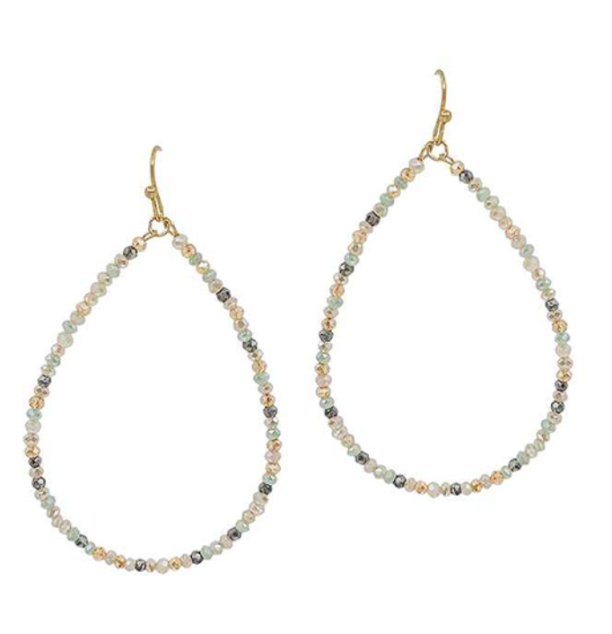 Glass Beads Teardrop Earring