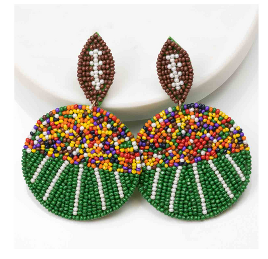 Beaded Earrings - Football Stadium