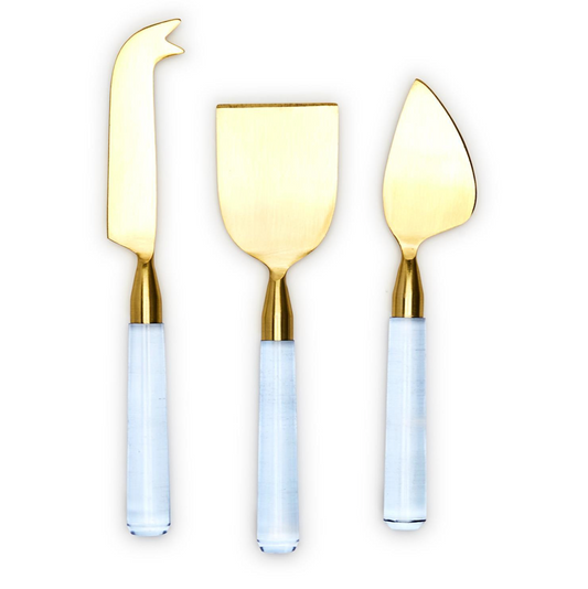 Blue Acrylic Cheese Knife Set - Set of 3