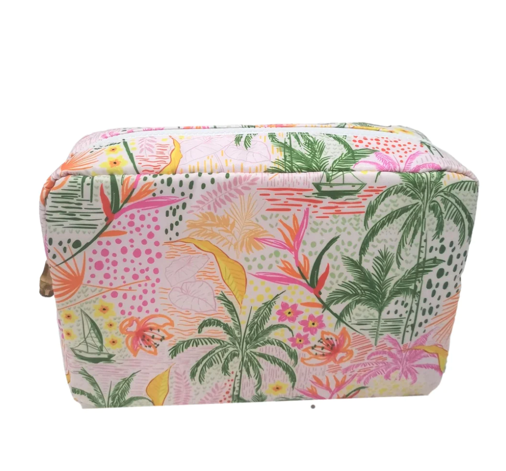 Pink and Green Tropical Travel Bag