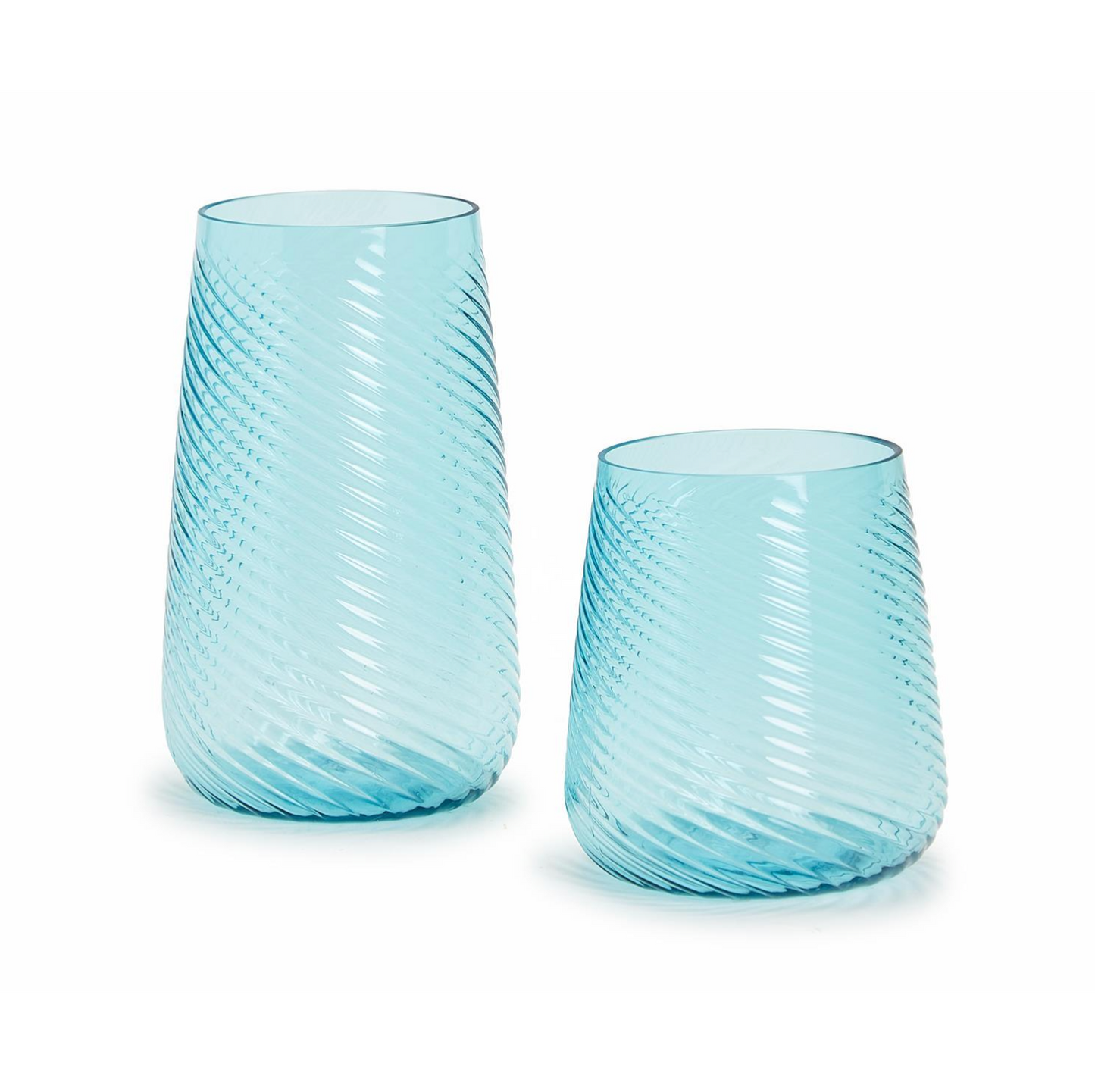 Aqua Blue Acrylic Stemless Glasses - Set of 4 Tall or Set of 4 Short
