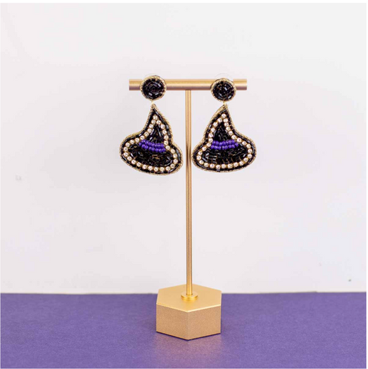 Beaded Earrings - Witch's Hat