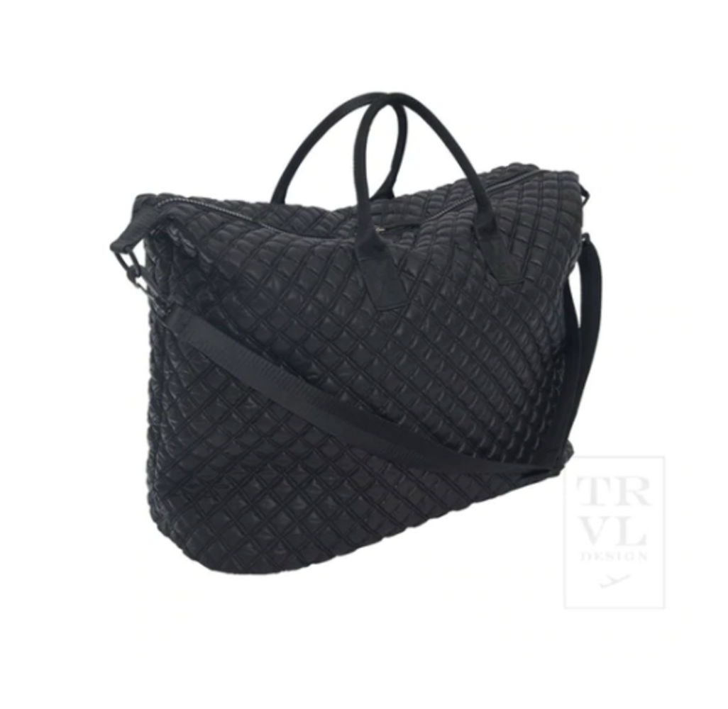 Black Quilted Oversized Weekender