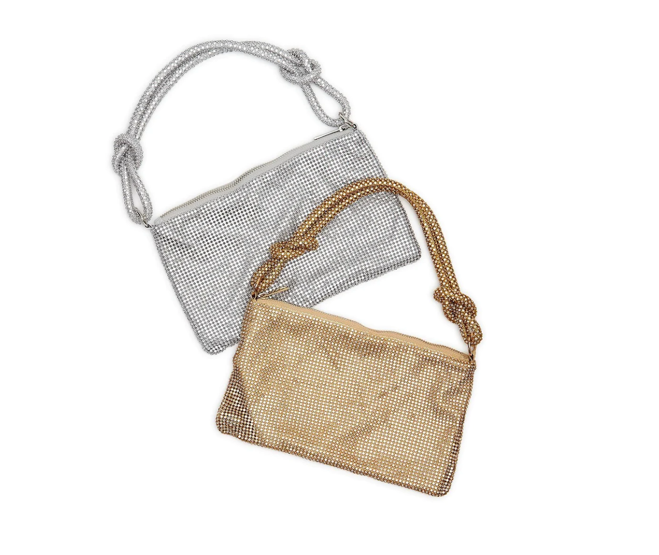 Crystal Mesh Handbag - Silver or Gold