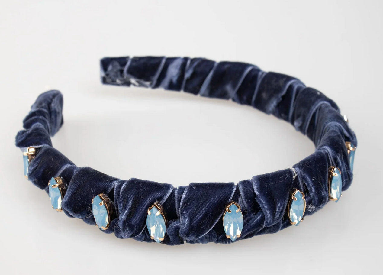 Velvet Headband with Stone