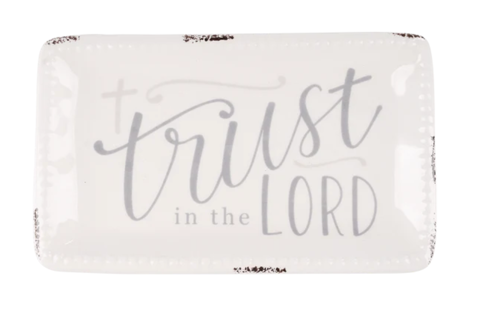 Cross Trust In The Lord Trinket Tray
