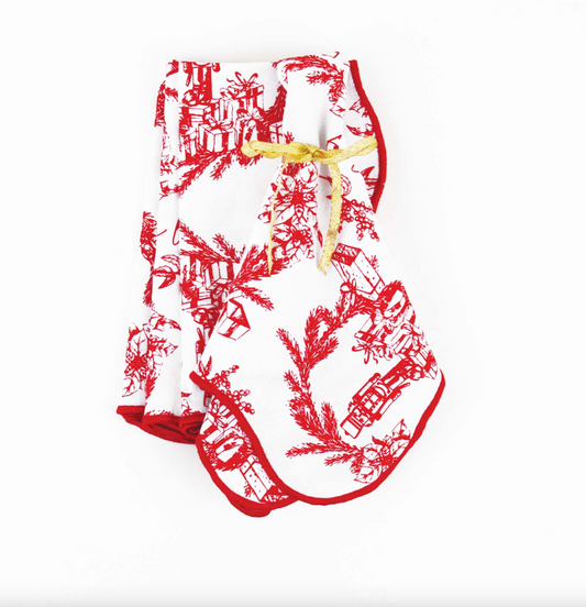 Red Toile Nutcracker Dinner Napkins  -  Set of 4