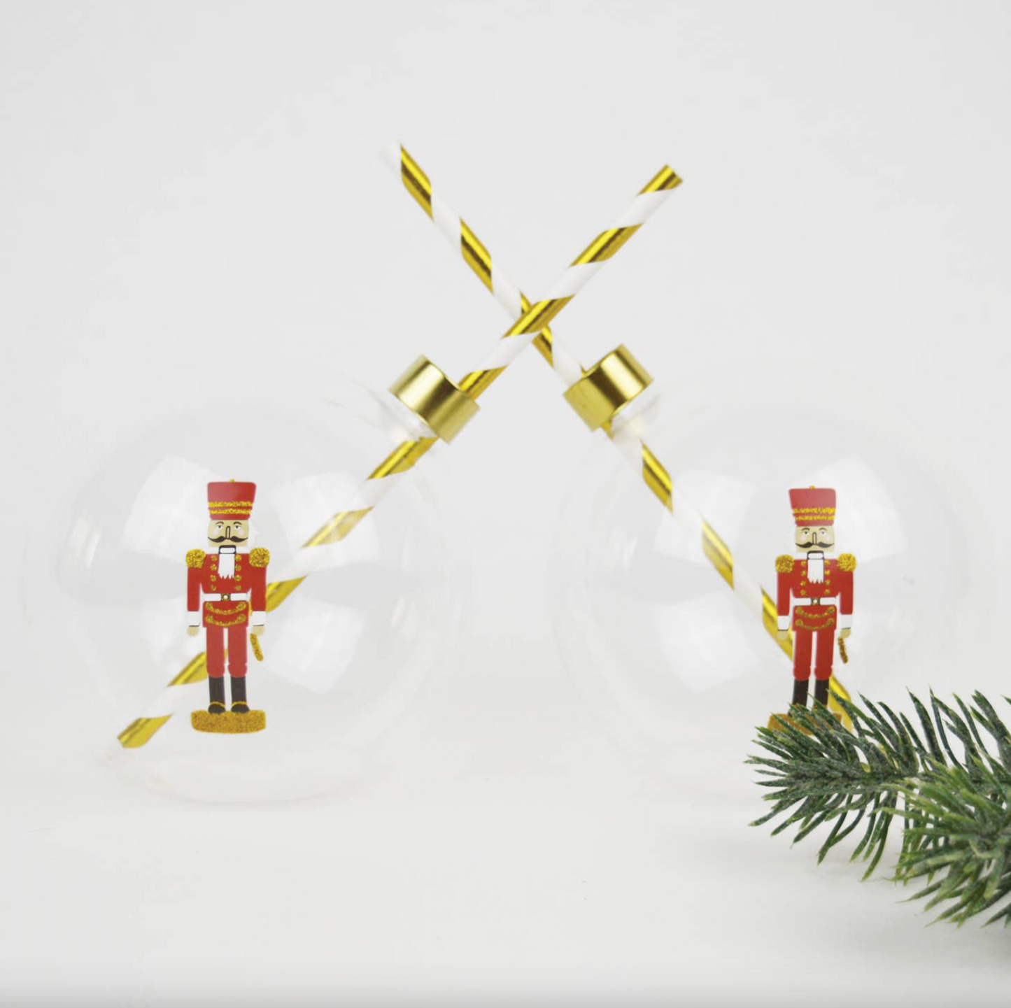 Nutcracker Ornament Drinking Glass - Boxed Set of 2