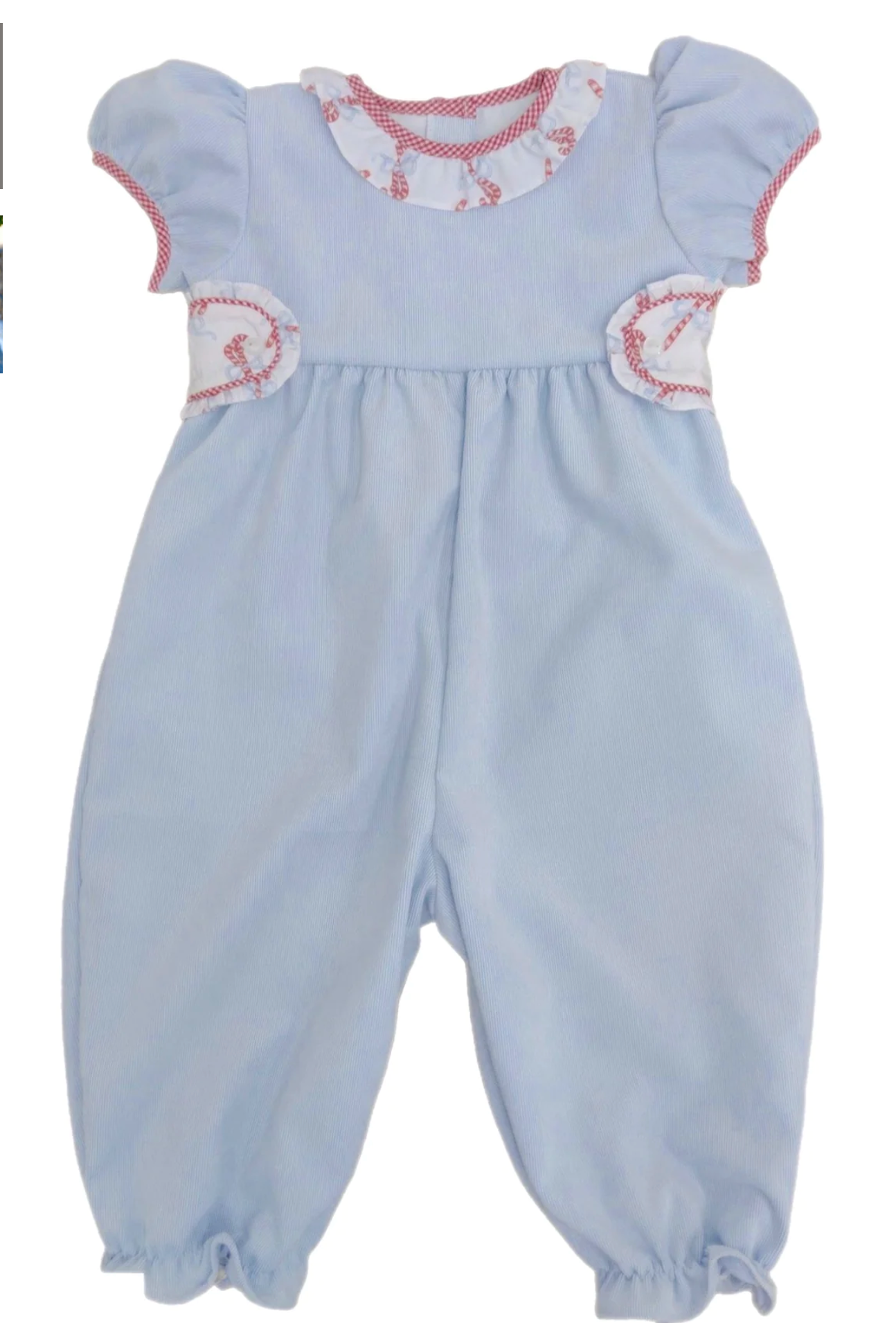 Light Blue Long Bubble with Candy Cane Trim