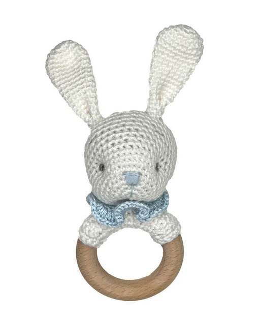 Zubels - Crocheted Teether Bunny in Blue