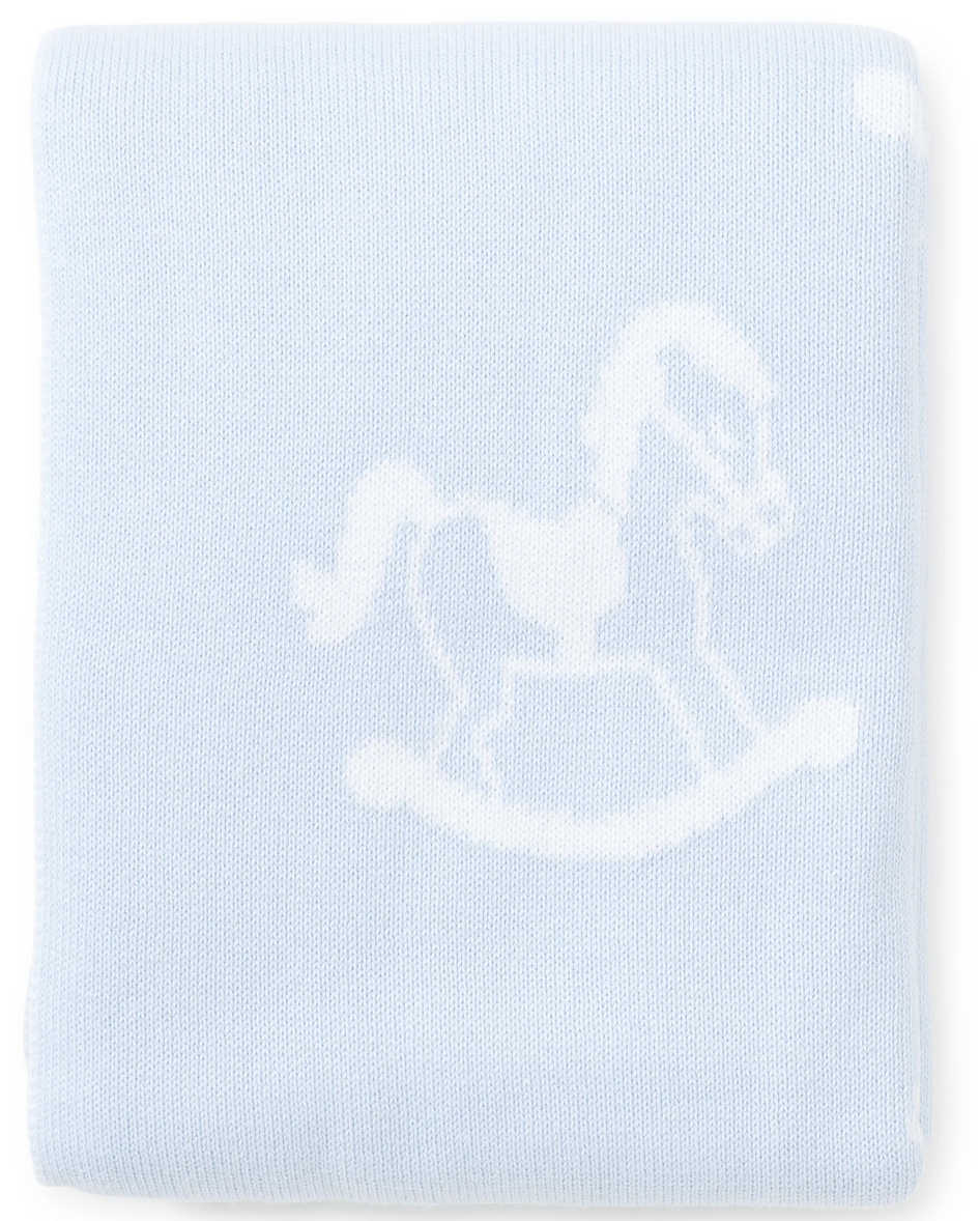 Light Blue Rocking Horse Blanket