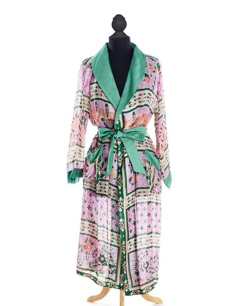Pink and Green Flower Robe