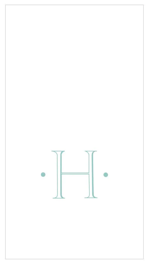 Caspari - Robin's Egg Blue Initial Guest Towel
