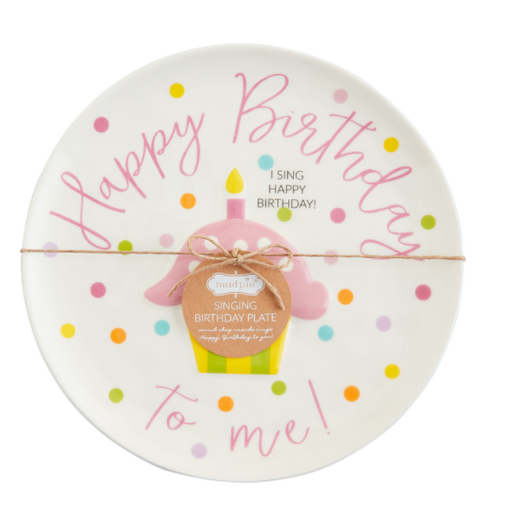 Happy Birthday Musical Plate - Blue or Pink