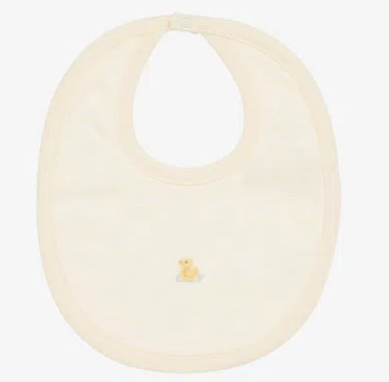 Kissy Kissy - Yellow Embroidered Duck Bib