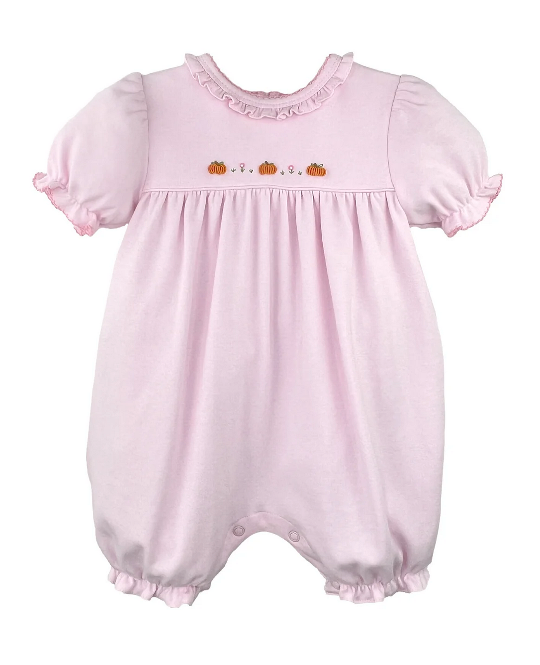 Pink Bubble with Embroidered Orange Pumpkin