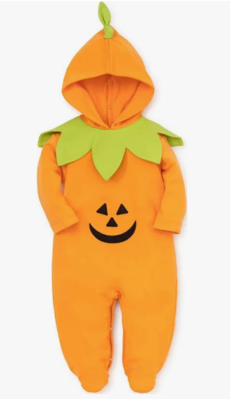 Kissy Kissy - Orange Pumpkin Footie with attached Hat