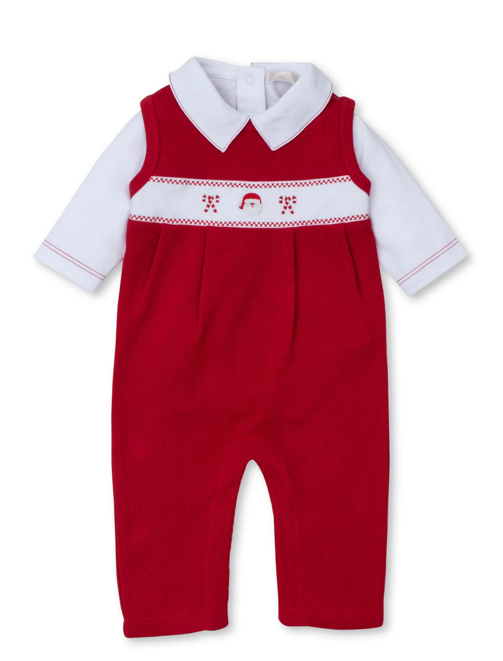 Kissy Kissy - Santa Overall with White Onesie Set