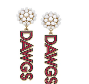 Pearl Earrings with Dawgs