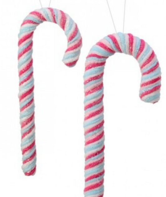 Chenille Pink and White Candy Cane