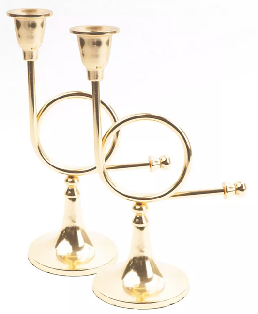 French Horn Candlestick - Set of 2