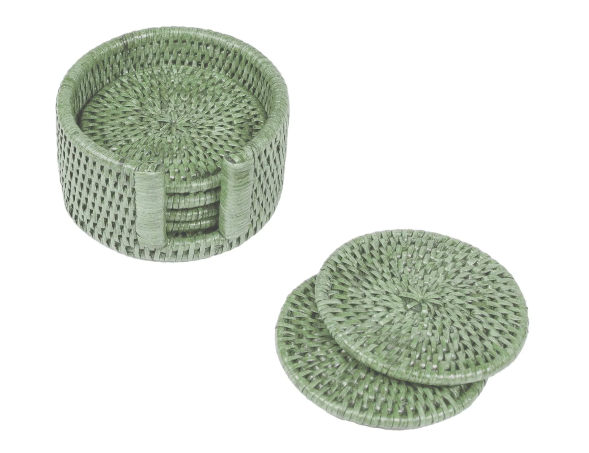 Rattan Coaster Set