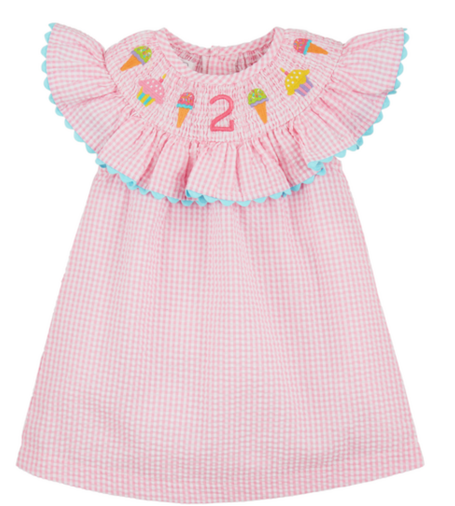 Pink and White Check 2nd Birthday Dress