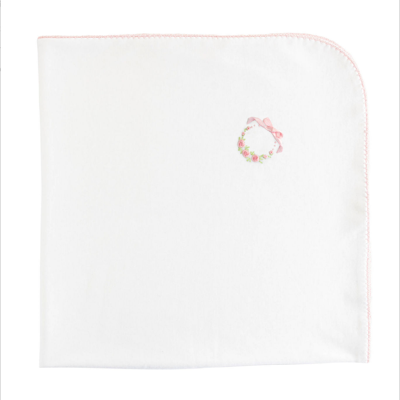 Baby Club Chic - Bows and Roses - Blanket with Pink Crochet Trim