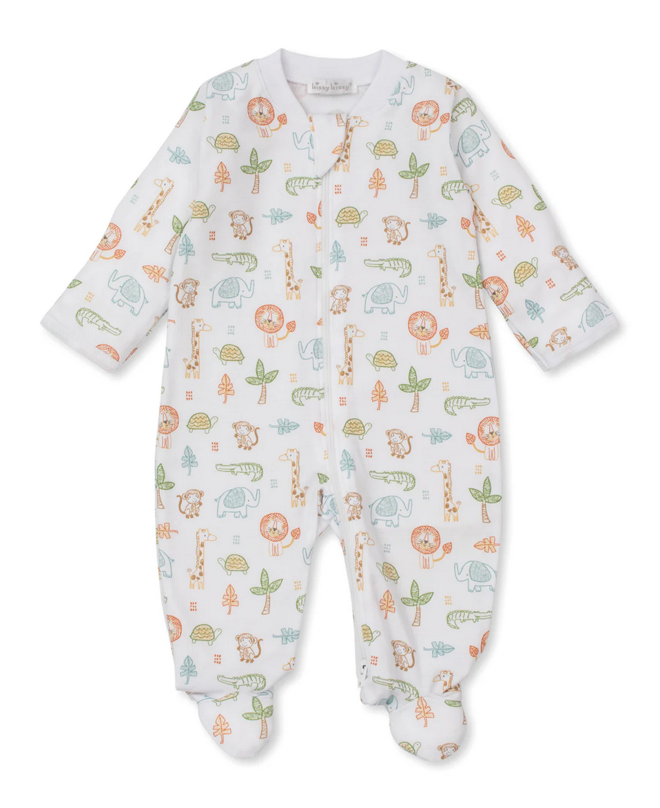 Kissy Kissy - Zippered Footie - Jungle Print