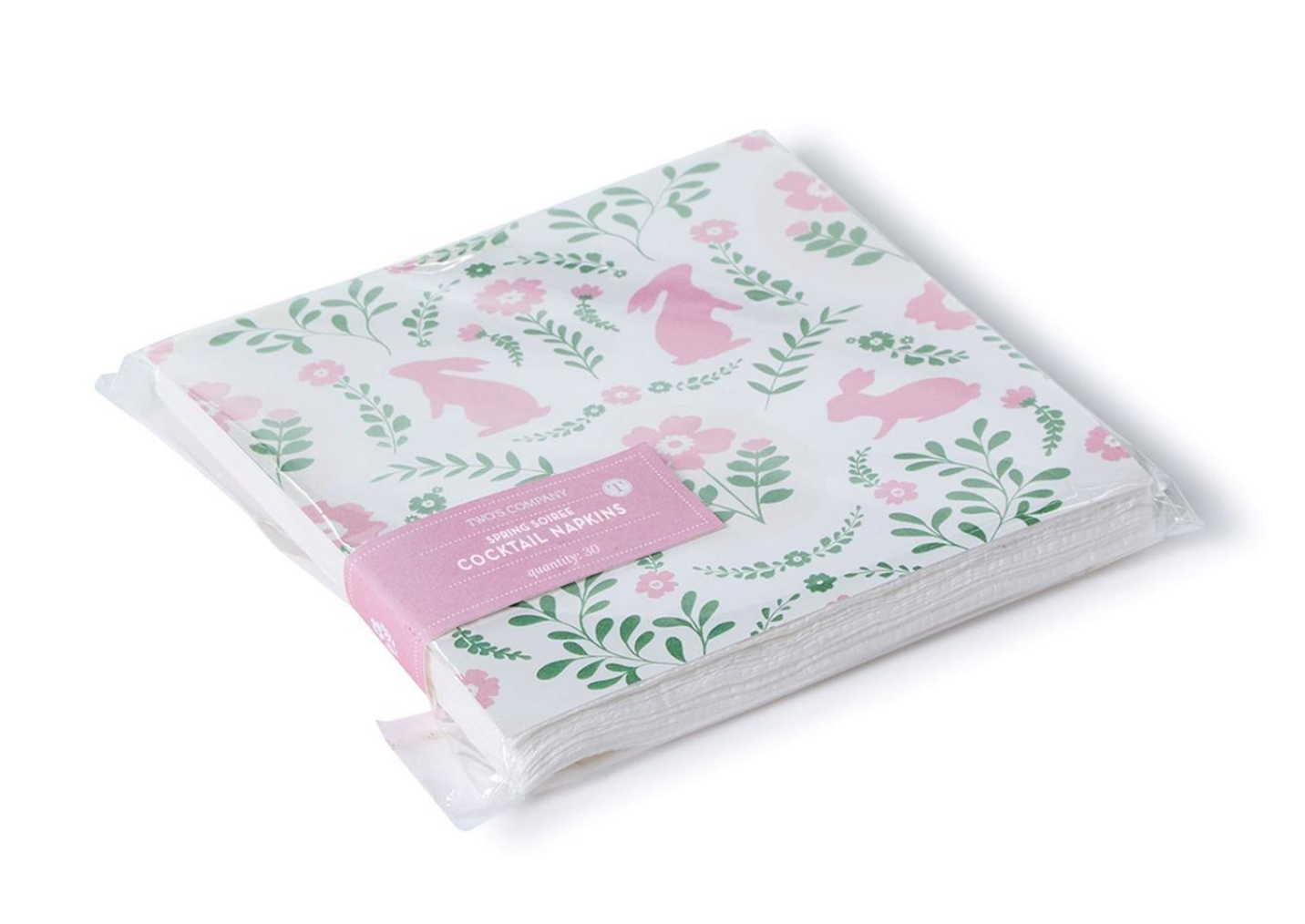 Paper Napkins with Pink Bunnies