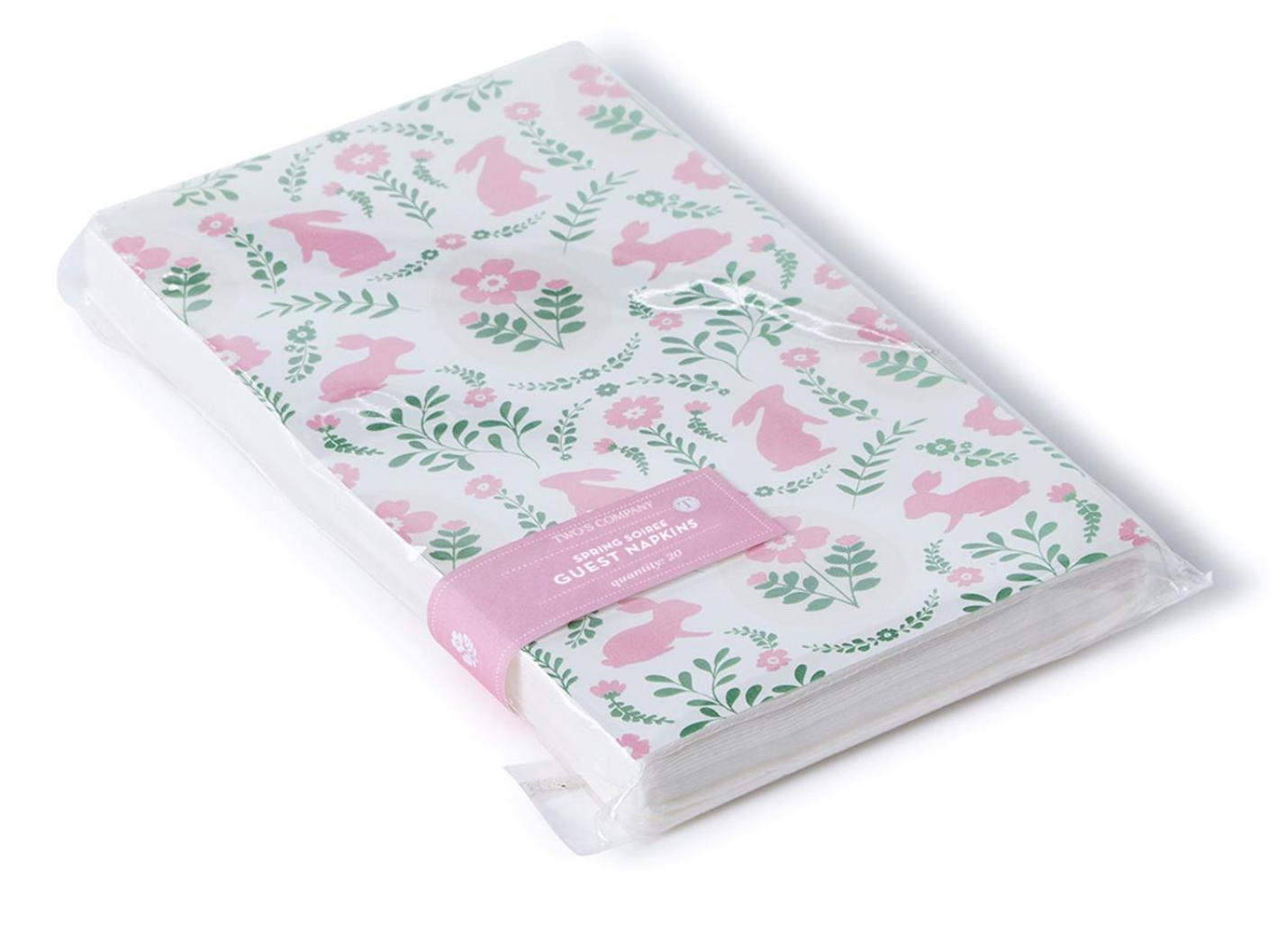 Paper Napkins with Pink Bunnies