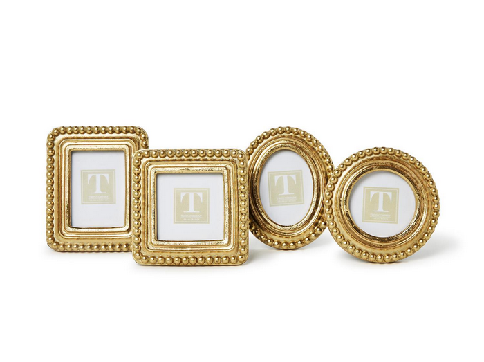 Small Gold Beaded Photo Frame