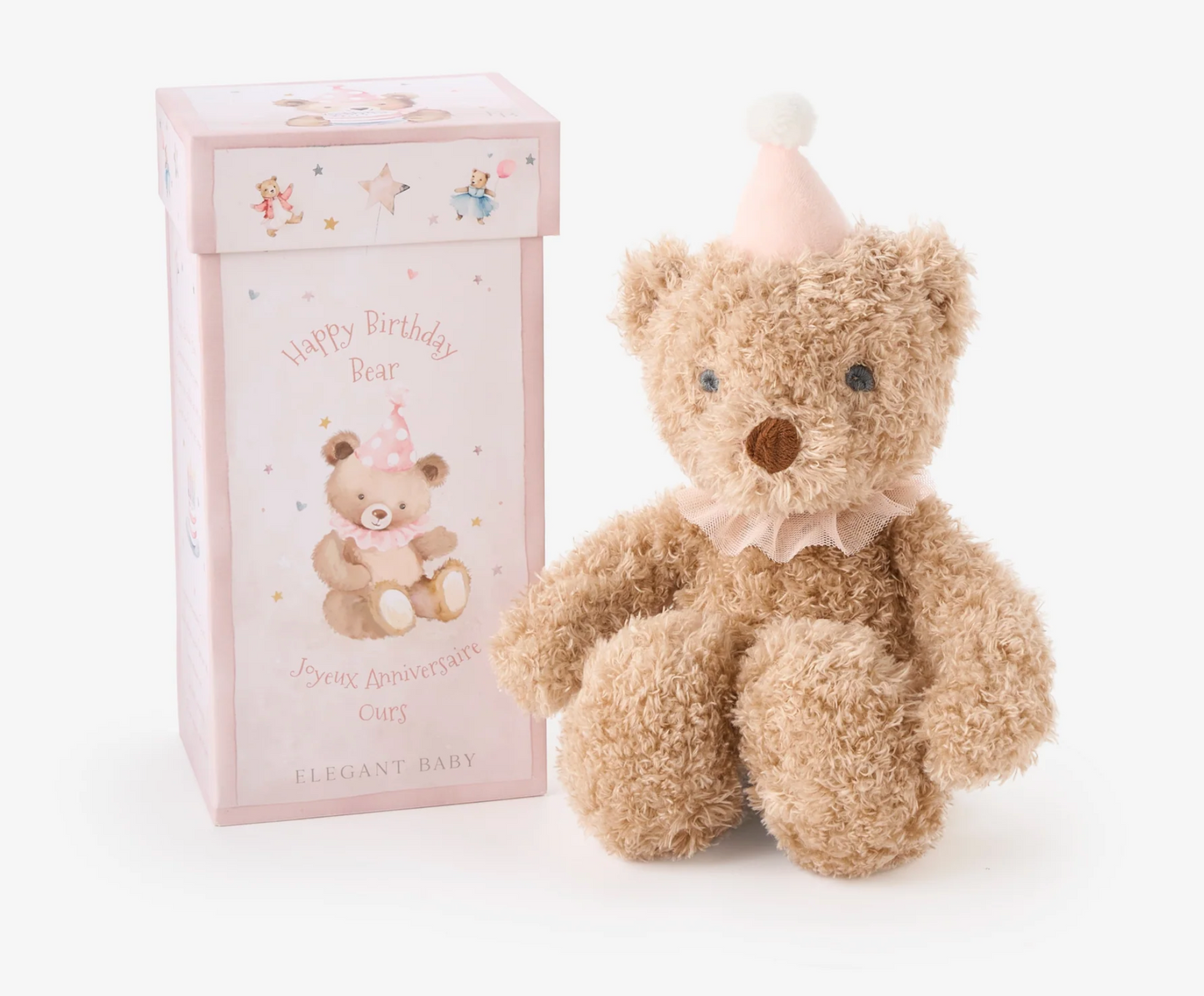Elegant Baby - Birthday Bear Plush - Blue or Pink