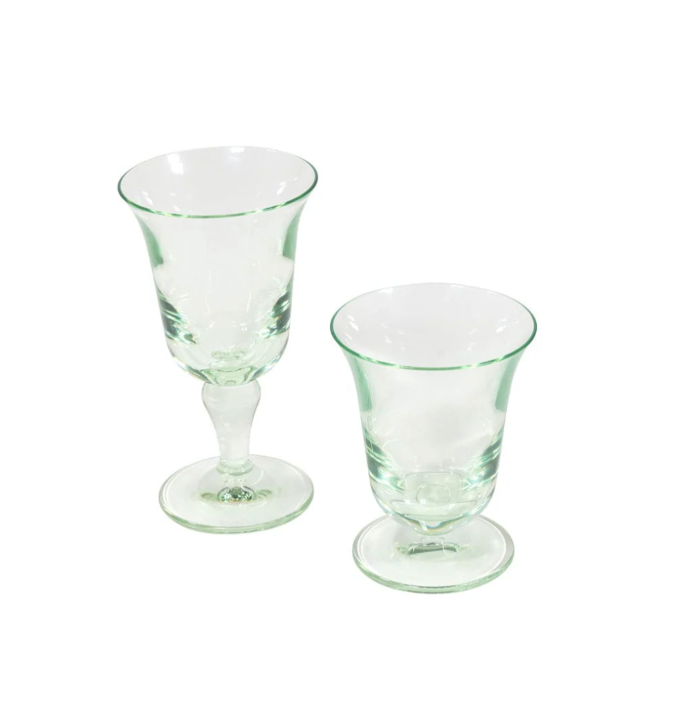 Caspari - Flared Acrylic Wine Glass - Green or Clear