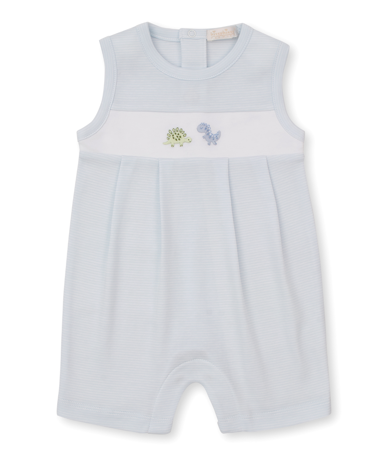 Kissy Kissy - Hand Embroidered Dinosaur - Blue Playsuit