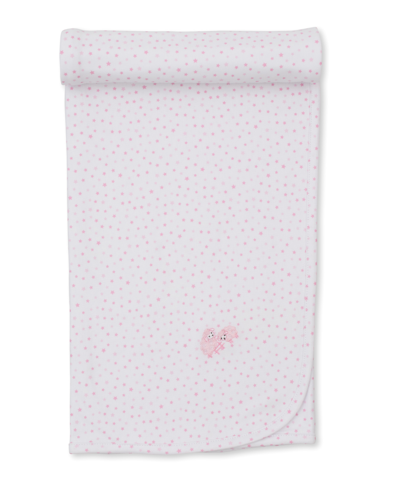 Kissy Kissy - Baby Blanket with Embroidered Sheep - Pink or Blue
