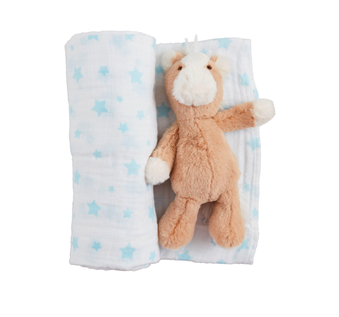 Muslin Blanket and Rattle Set