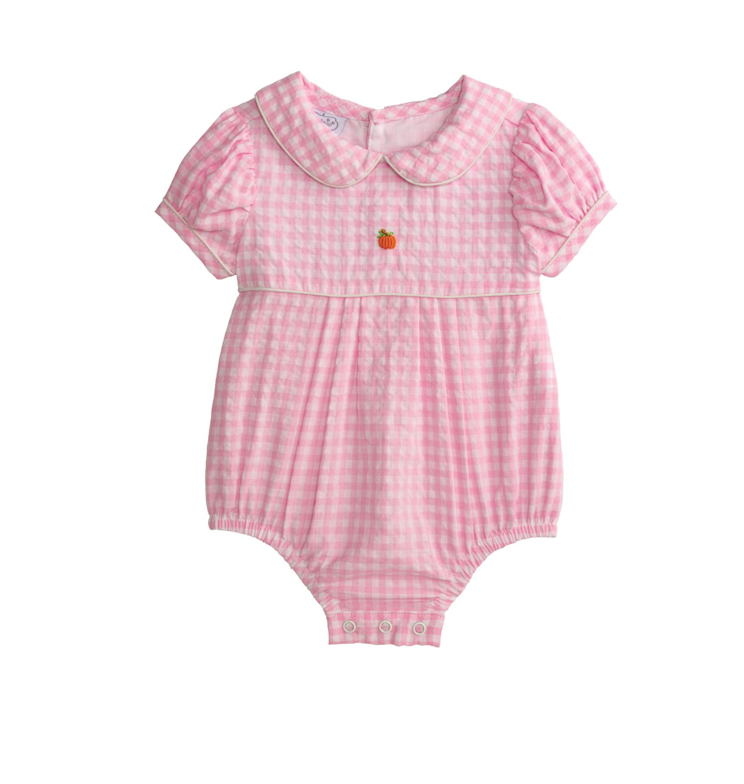 Gingham Pumpkin Bubble - Pink or Blue