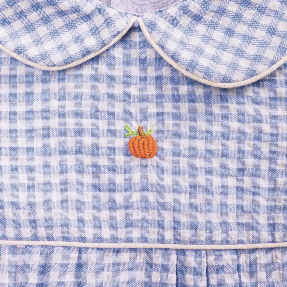 Gingham Pumpkin Bubble - Pink or Blue
