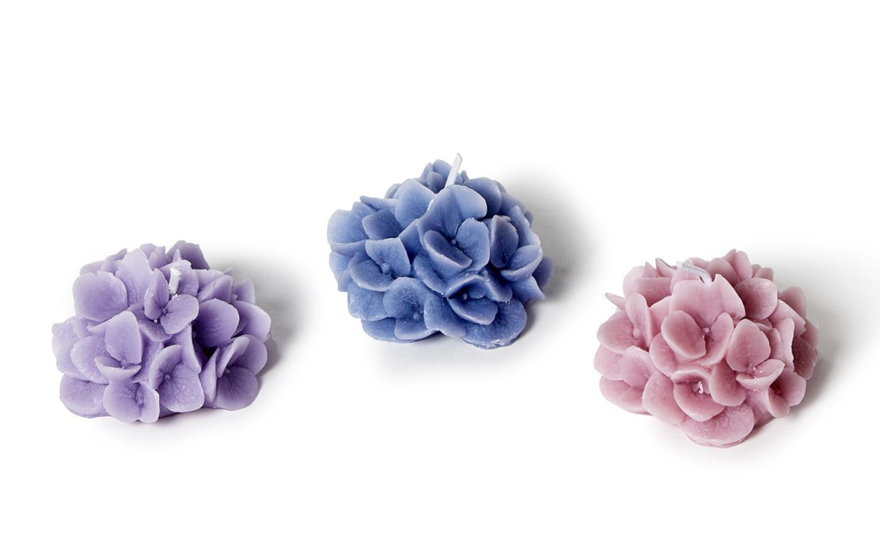 Hydrangea Candle - Set of 3