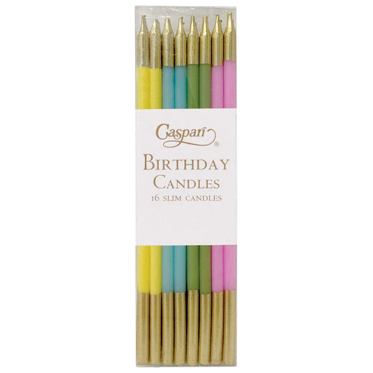 Caspari - Slim Birthday Candles - Multiple Colors