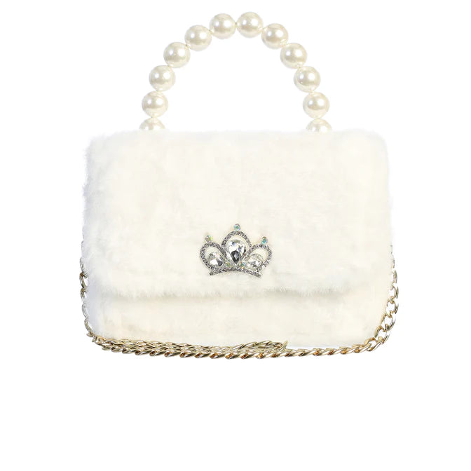 Fur Purse with Pearl Handle - 3 Colors