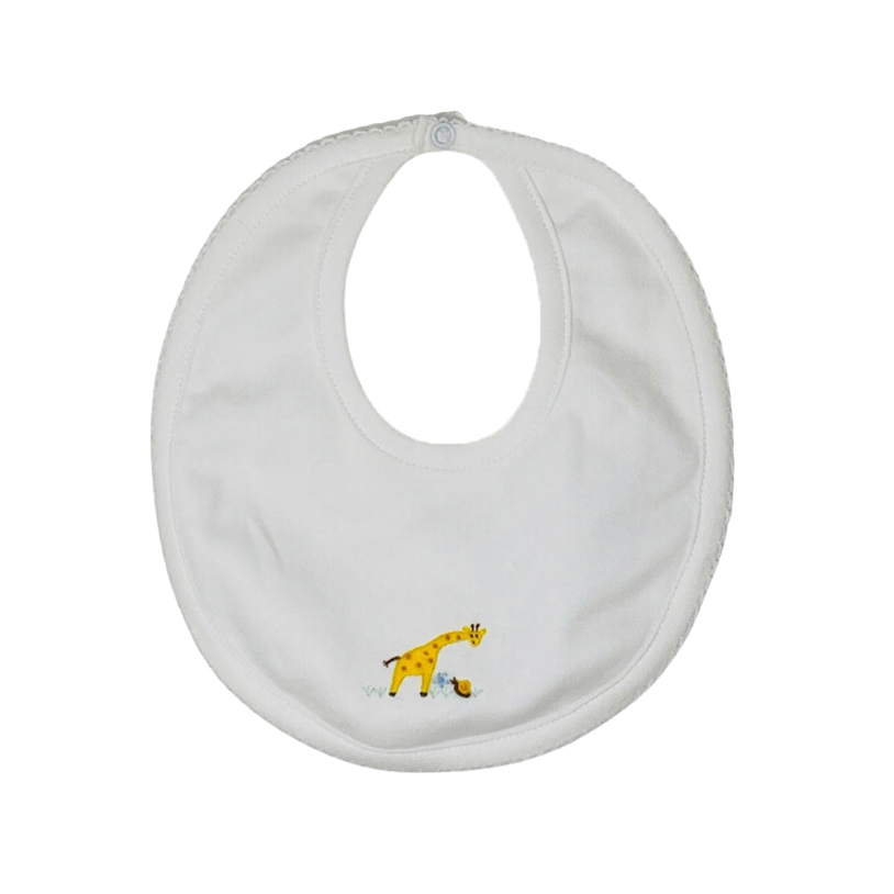 Nella Pima - Bib with Embroidered Giraffe