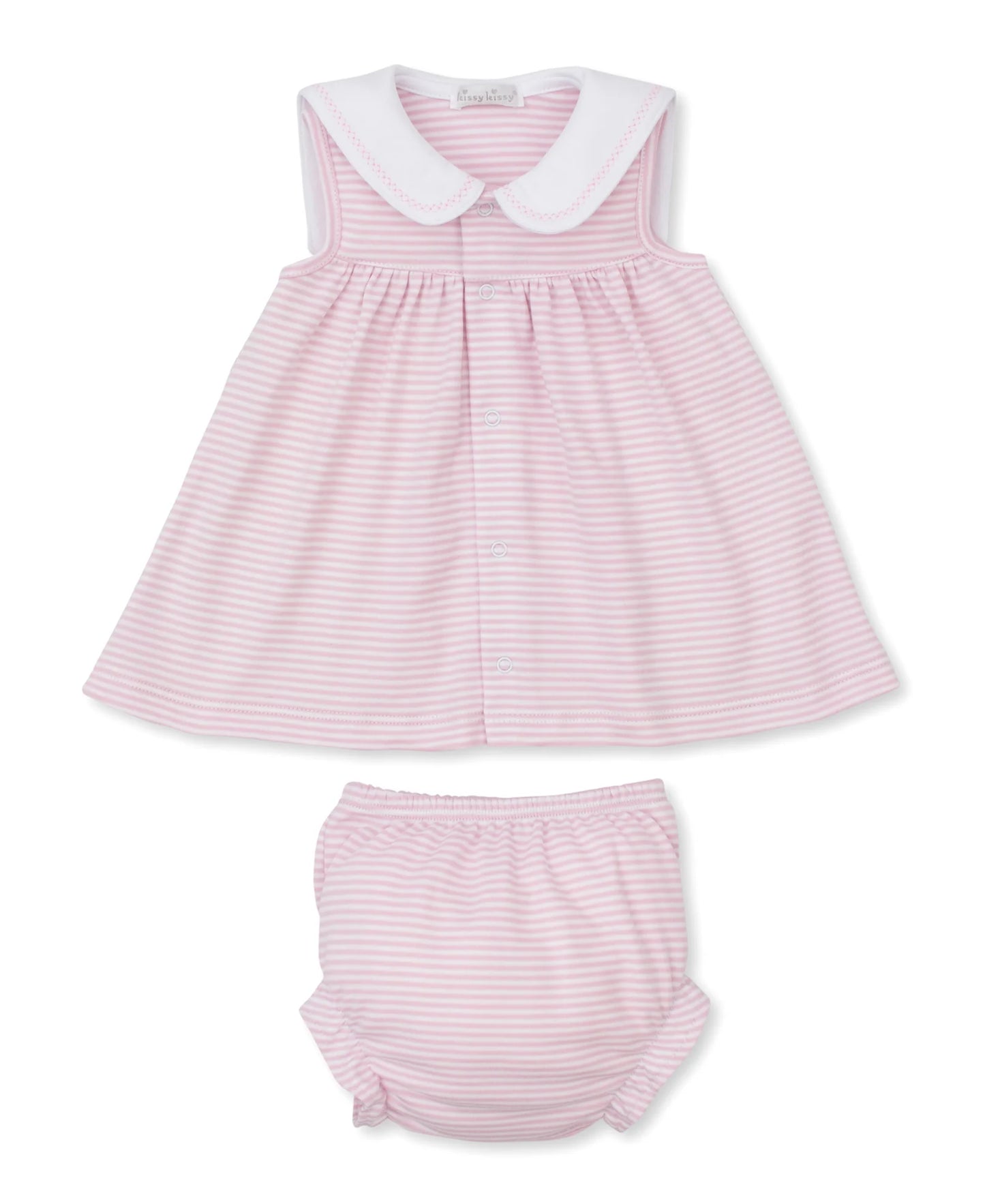 Embroidered Sailboat Outfit with Stripes - Pink or Blue - Baby Clothes