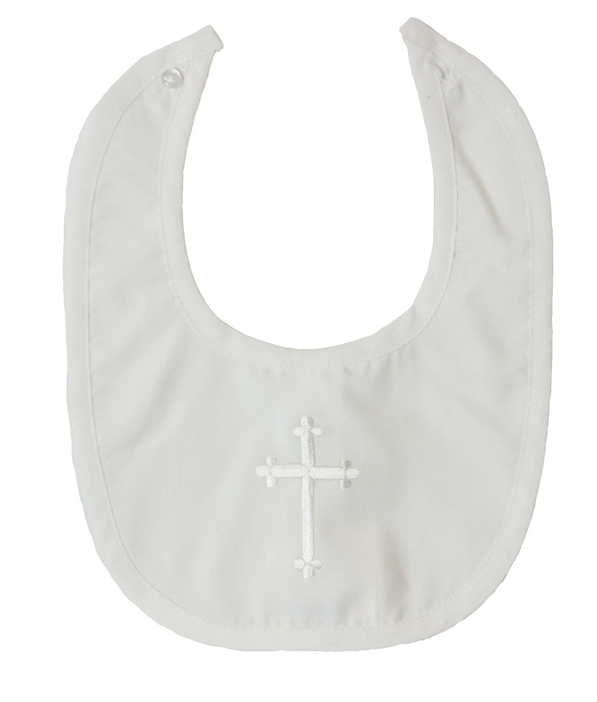 Petit Ami - White Bib with Embroidered Cross