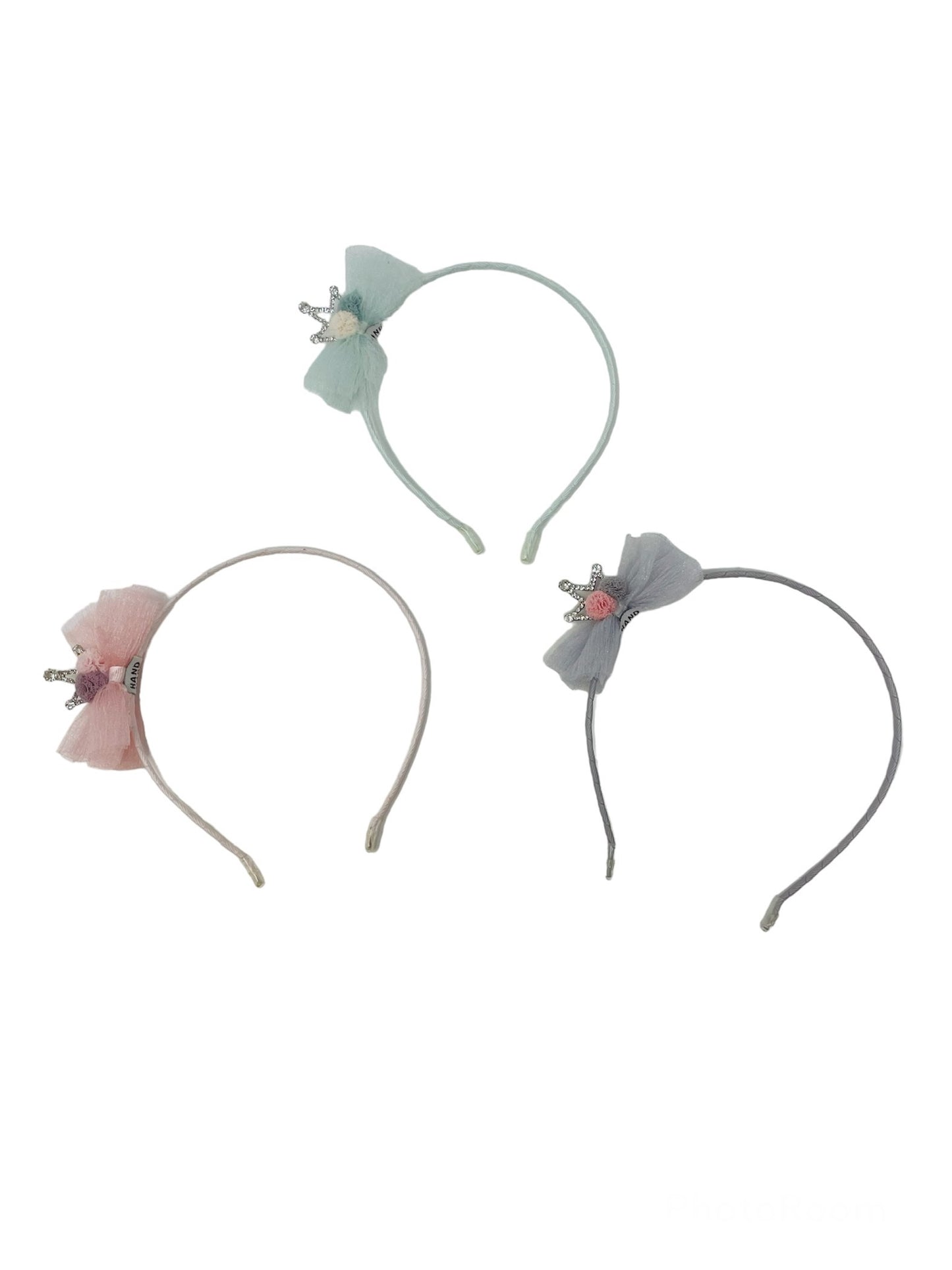 Girl's Rhinestone Tulle Crown Headband